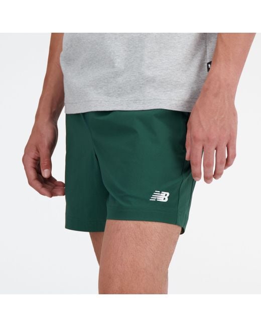 New Balance Athletics Stretch Woven Short 5" In Green Polywoven for men