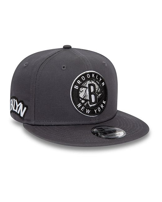 KTZ Black Brooklyn Nets Nba Seasonal Infill 9fifty Snapback Cap for men