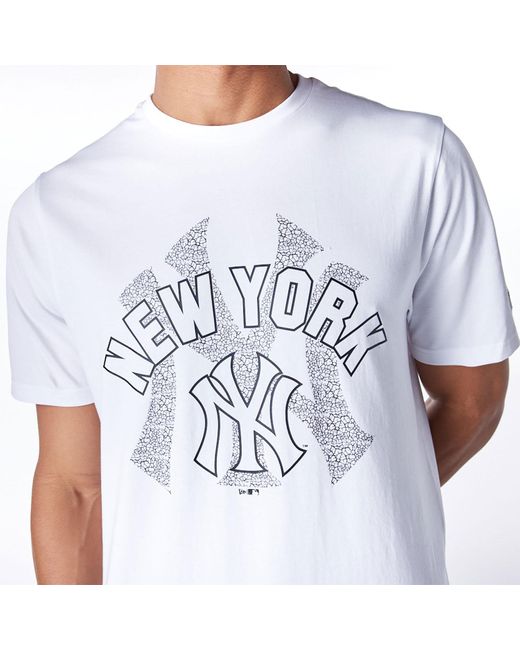 KTZ White New York Yankees Mlb Team Logo Graphic T-shirt for men