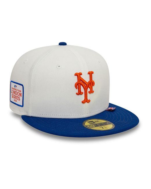 KTZ Blue New York Mets Mlb London Series 2024 Contrast 59fifty Fitted Cap for men
