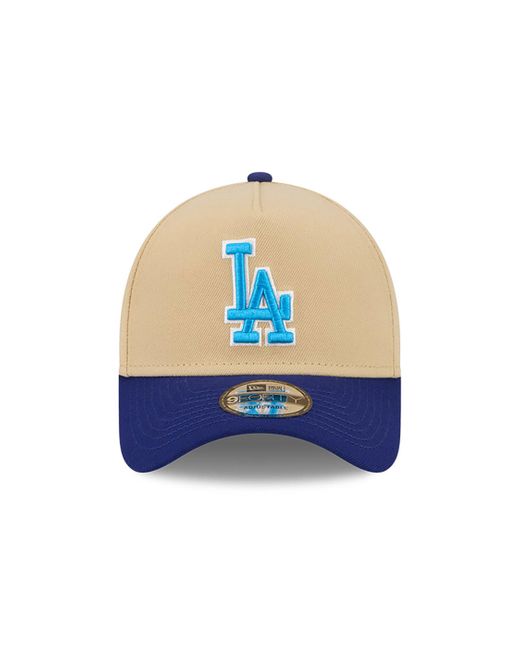 KTZ Blue La Dodgers City Sidepatch Light Beige 9forty A-frame Adjustable Cap for men