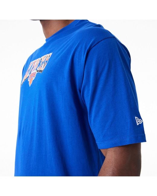 KTZ Blue New York Knicks Nba Championship Oversized T-shirt for men