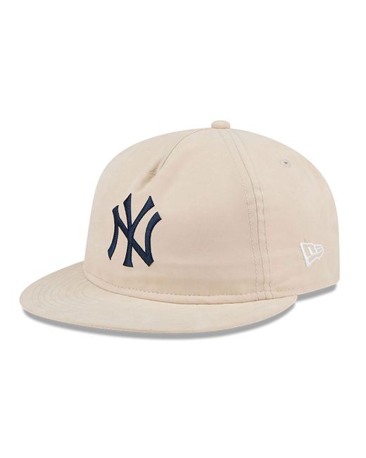 KTZ White New York Yankees Brushed Nylon Light Beige Retro Crown 9fifty Strapback Cap for men