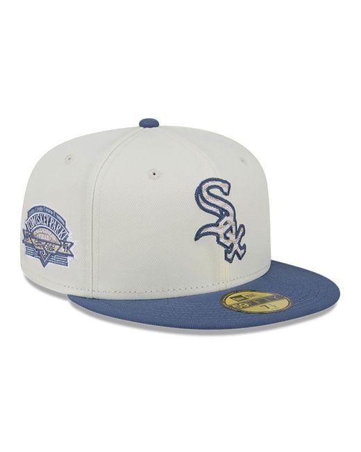 KTZ Blue Chicago Sox Wavy Chainstitch 59fifty Fitted Cap for men