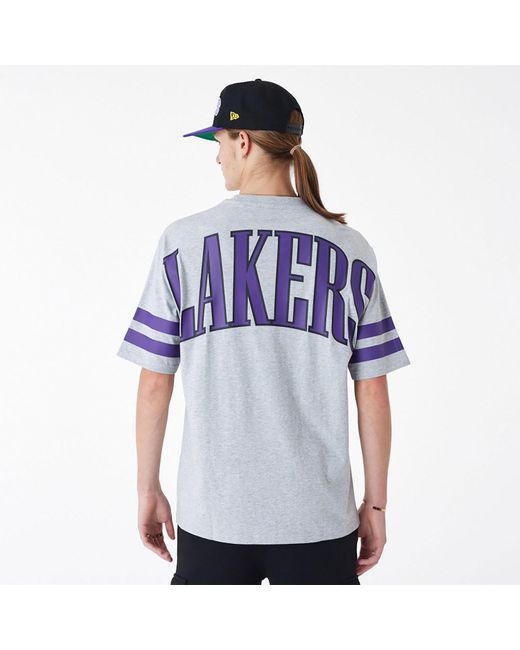 KTZ Blue La Lakers Nba Arch Graphic Oversized T-shirt for men