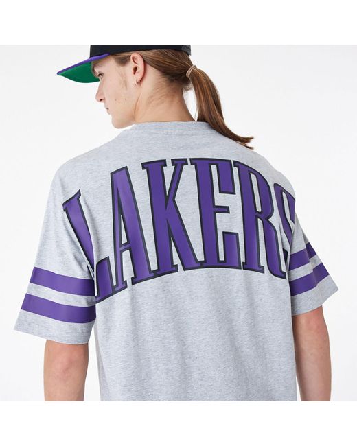 KTZ Blue La Lakers Nba Arch Graphic Oversized T-shirt for men