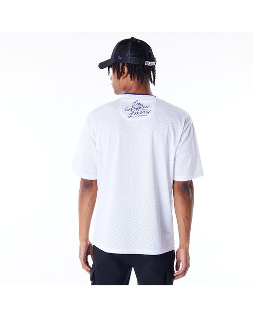 KTZ La Lakers Nba Patch Oversized Mesh T-shirt in White for Men 