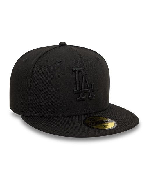 KTZ Black La Dodgers League Essential 59fifty Fitted Cap for men