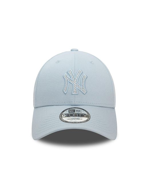 KTZ Blue New York Yankees Mlb Icy Rhinestone Pastel 9forty Adjustable Cap for men