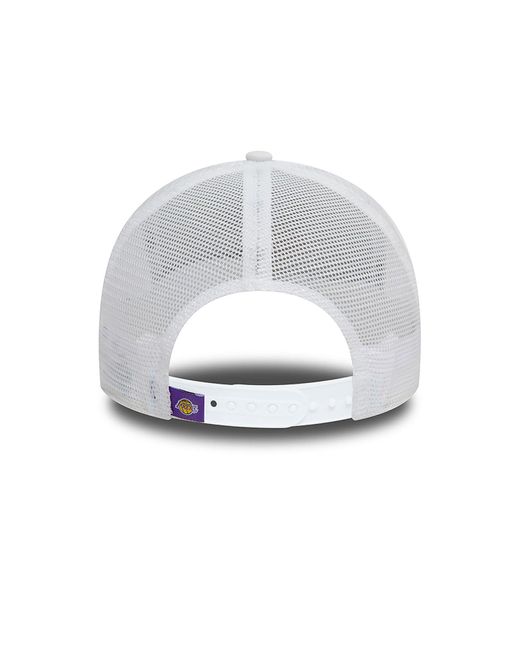 KTZ White La Lakers Nba Team Logo A-frame Trucker Cap for men