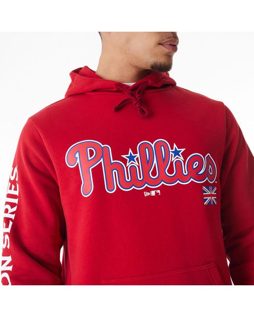 KTZ Red Philadelphia Phillies Mlb London Series 2024 Pullover Hoodie for men