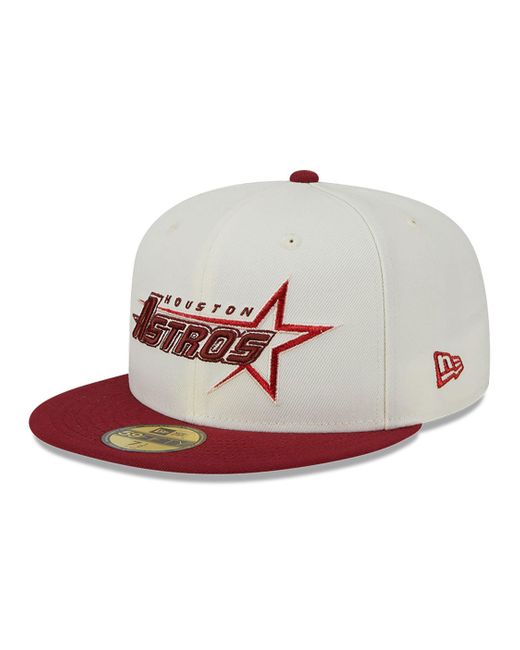 KTZ White Houston Astros Be Mine 59fifty Fitted Cap for men