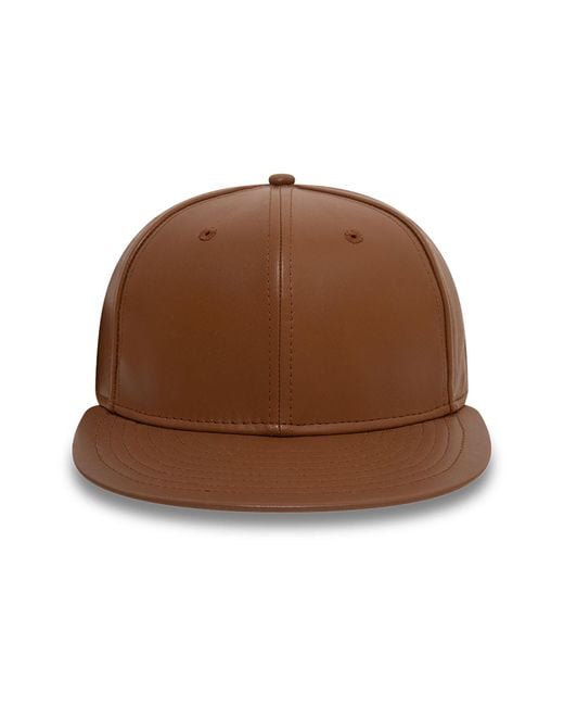 KTZ Brown New Era Leather Tan 59fifty Fitted Cap for men