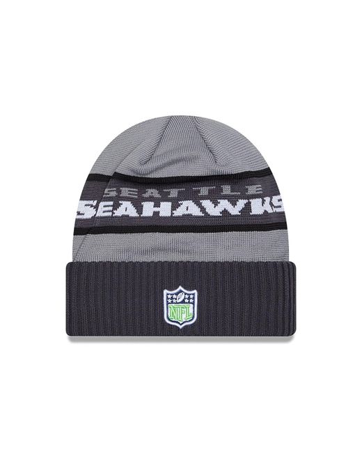 KTZ Gray Seattle Seahawks Nfl 2023 Sideline Cuff Knit Beanie Hat for men
