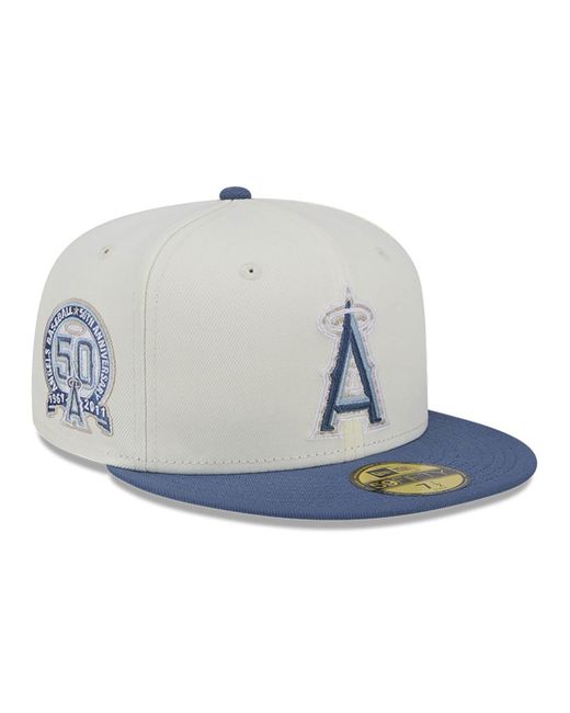 KTZ Blue La Angels Wavy Chainstitch 59fifty Fitted Cap for men