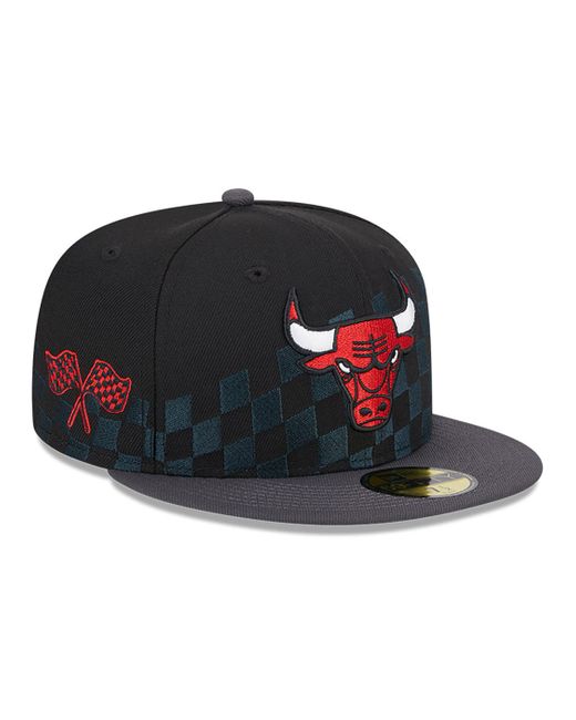 KTZ Black Chicago Bulls Nba Rally Drive 59fifty Fitted Cap for men