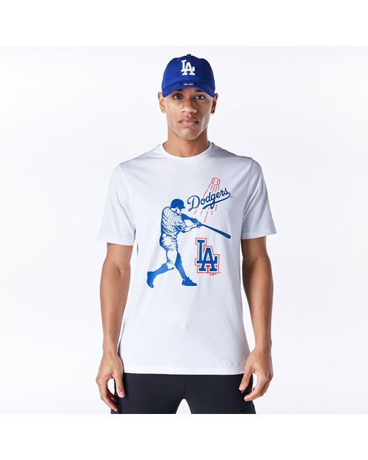 KTZ White La Dodgers Mlb Baseball Graphic T-shirt for men