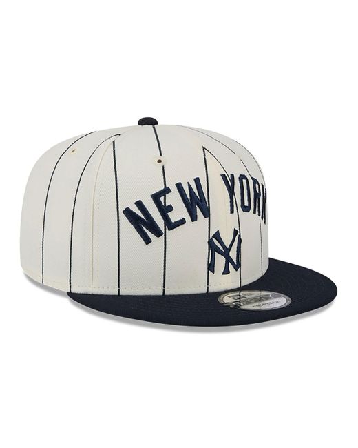 KTZ Black New York Yankees Jersey Pinstripe Chrome 9fifty Snapback Cap for men