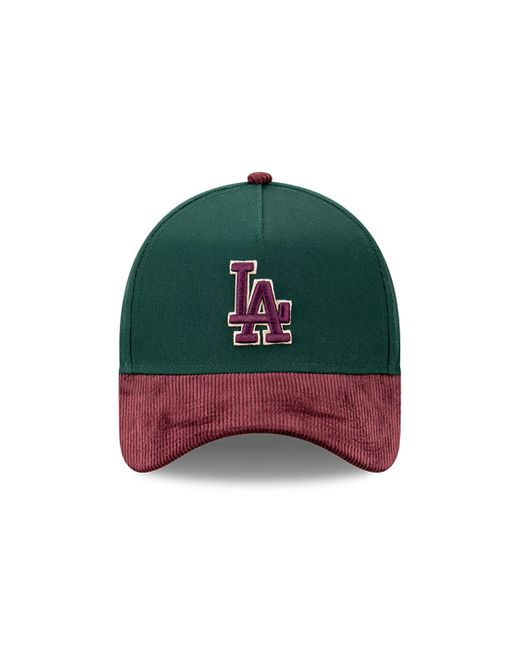 KTZ Green La Dodgers Rhubarb Cord Dark 9forty A-frame Adjustable Cap for men