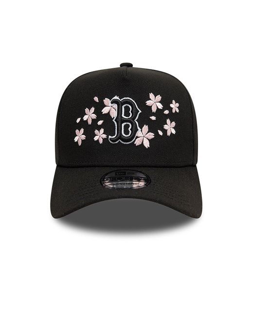 KTZ Black Boston Red Sox Cherry Blossom 9forty A-frame Adjustable Cap for men