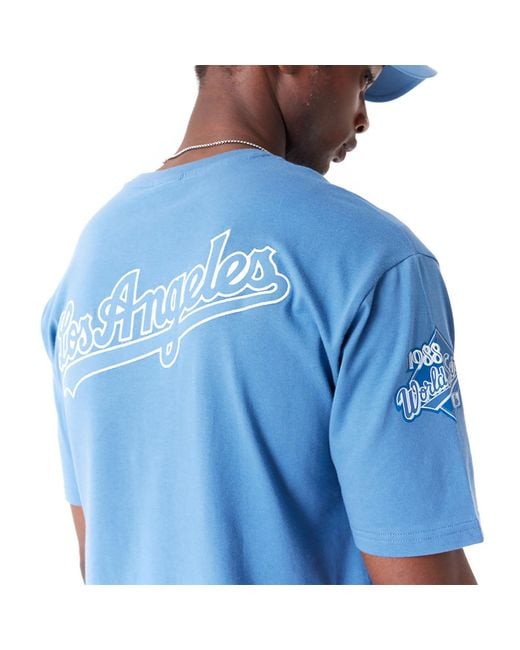 KTZ Blue La Dodgers World Series Oversized T-shirt for men