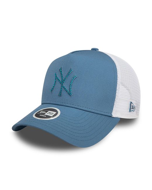 KTZ Blue New York Yankees Womens Mlb Rhinestone A-frame Trucker Cap for men