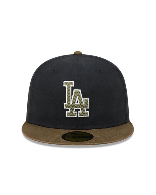 KTZ Black La Dodgers Quilted Logo 59fifty Fitted Cap for men
