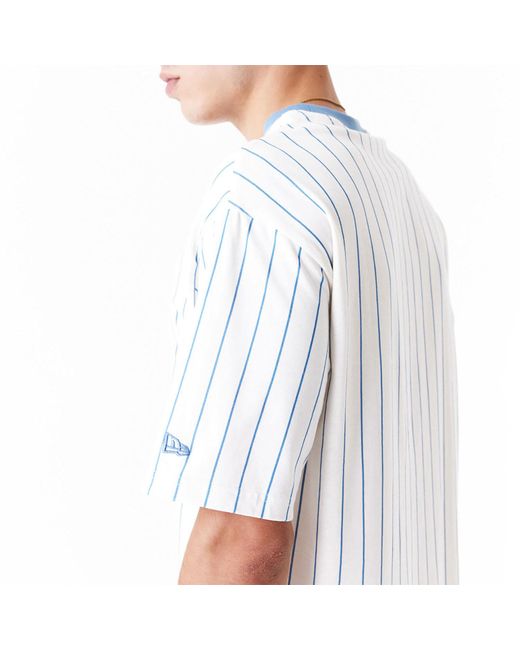 KTZ White New Era Pinstripe Oversized T-shirt for men