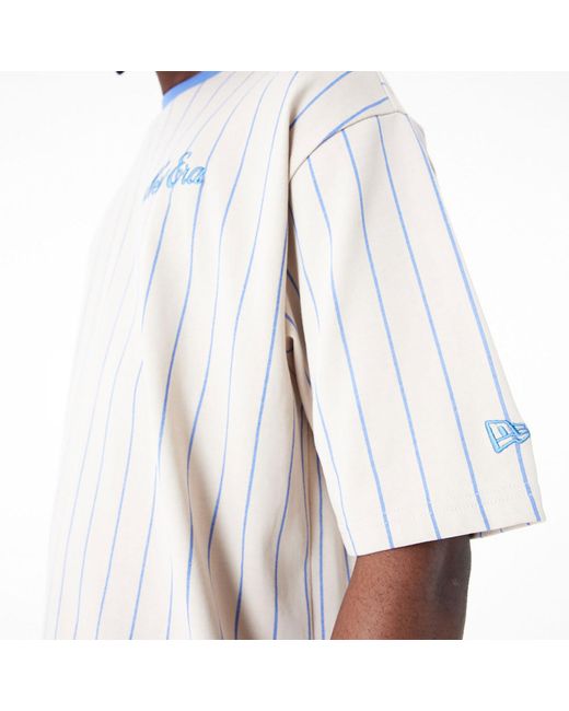 KTZ White New Era Pinstripe Stone Oversized T-shirt for men