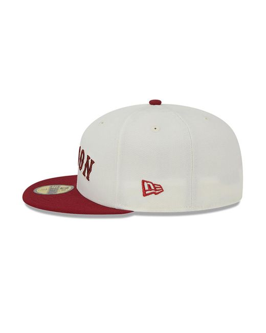 KTZ White Boston Red Sox Be Mine 59fifty Fitted Cap for men
