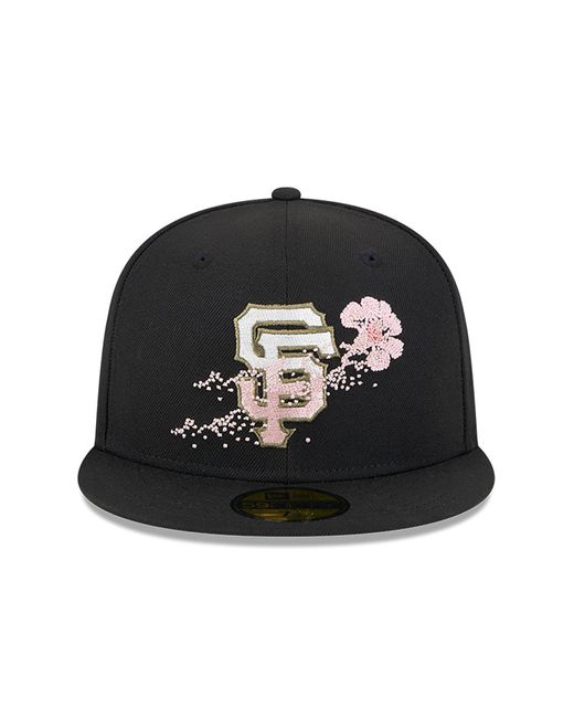 KTZ Black San Francisco Giants Dotted Floral 59fifty Fitted Cap for men