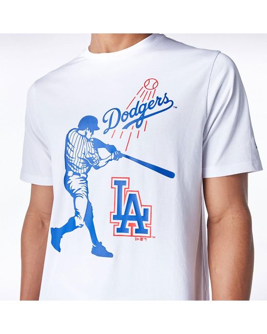 KTZ White La Dodgers Mlb Baseball Graphic T-shirt for men