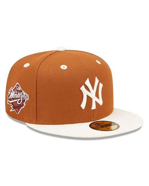 Men's New York Yankees New Era Brown White Logo 59FIFTY Fitted Hat