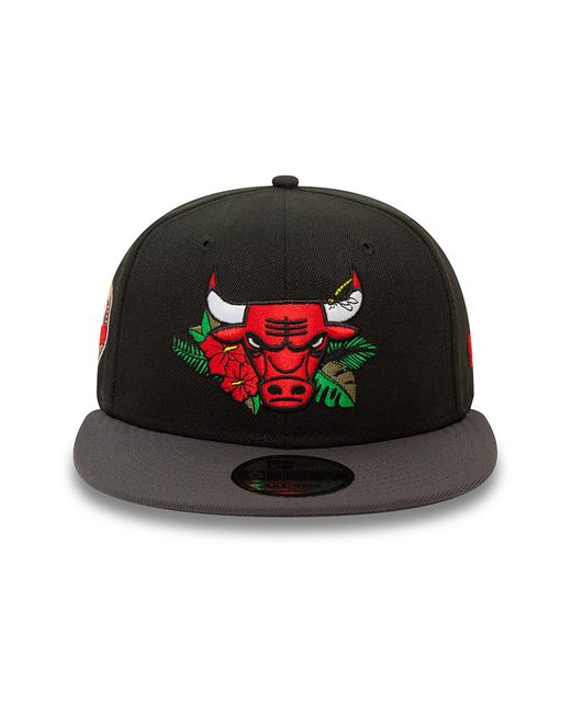 KTZ Green Chicago Bulls Nba Floral 9fifty Snapback Cap for men