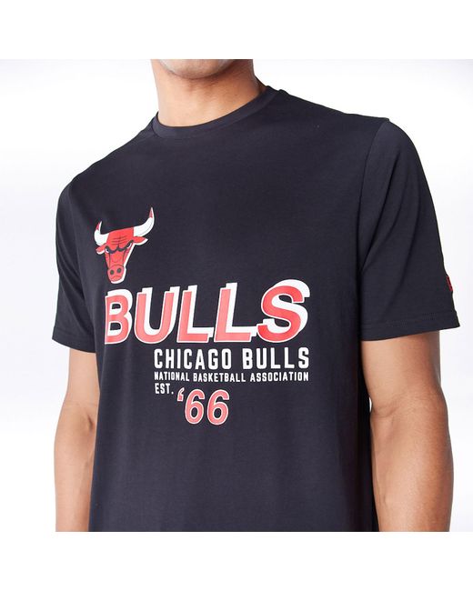 KTZ Black Chicago Bulls Nba Graphic And Red T-shirt for men