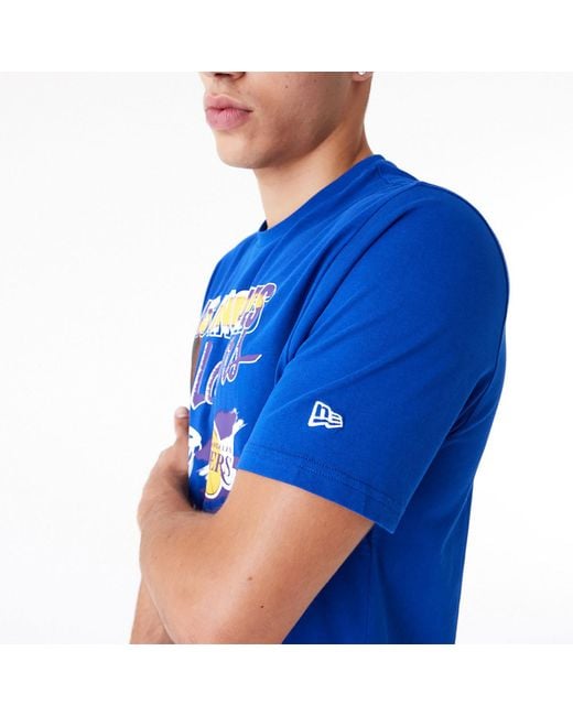 KTZ Blue La Lakers Nba Player Graphic T-shirt for men