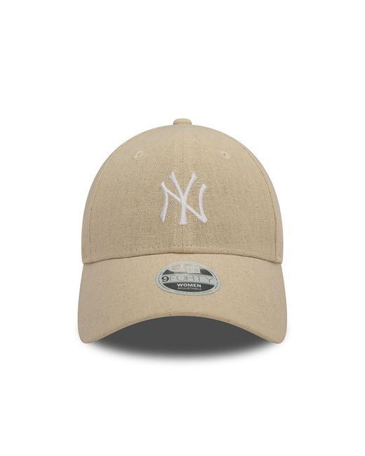 KTZ Natural New York Yankees Womens Mlb Linen Stone 9forty Adjustable Cap for men