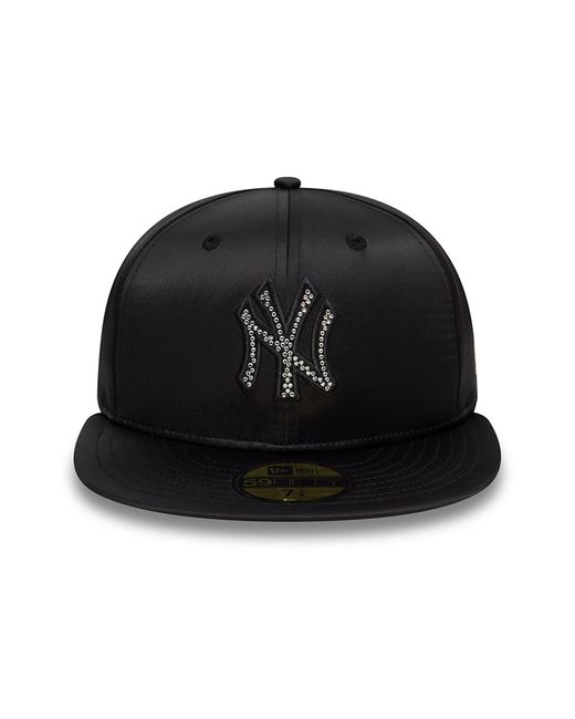 KTZ Black New York Yankees Mlb Rhinestone Satin 59fifty Fitted Cap for men