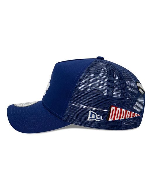 KTZ Blue La Dodgers Team Patch Dark E-frame Trucker Cap for men