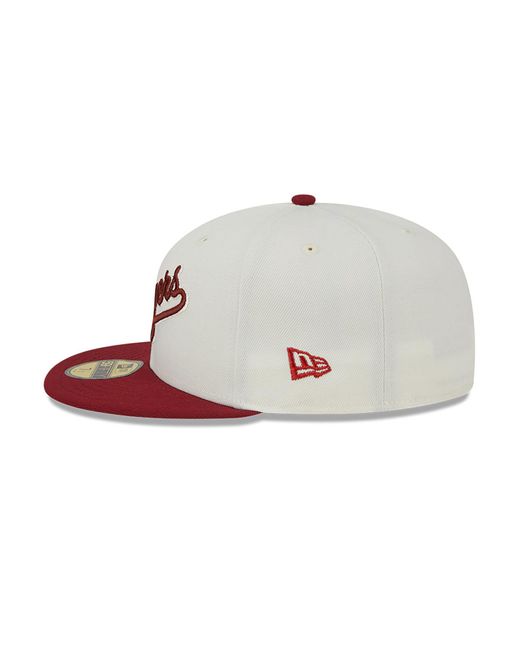 KTZ White La Dodgers Be Mine 59fifty Fitted Cap for men