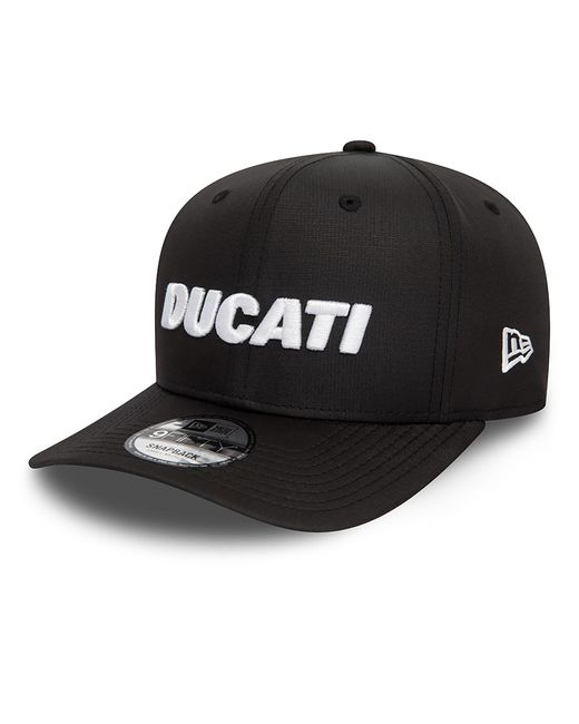 KTZ Black Ducati Motor Logo Ripstop Pre Curve 9fifty Snapback Cap for men