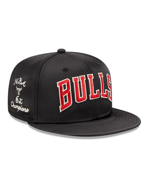 KTZ Black Chicago Bulls Satin Script 9fifty Snapback Cap for men