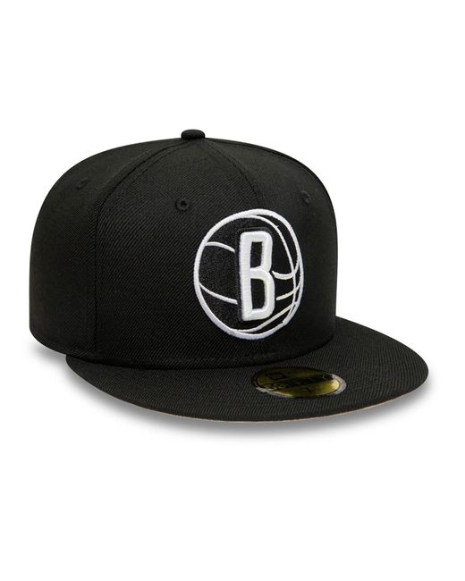 KTZ Black Brooklyn Nets Logo Nba Borough Of Neighbourhoods 59fifty Fitted Cap for men