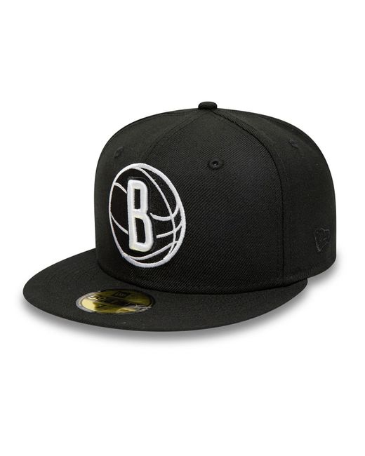 KTZ Black Brooklyn Nets Logo Nba Borough Of Neighbourhoods 59fifty Fitted Cap for men