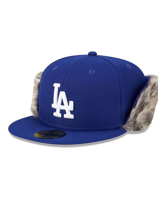 KTZ Blue La Dodgers Mlb World Series 59fifty Fitted Downflap Cap for men