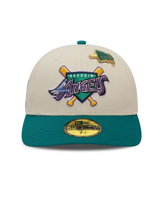 KTZ Green La Angels Mlb Pin Stone Low Profile 59fifty Fitted Cap for men