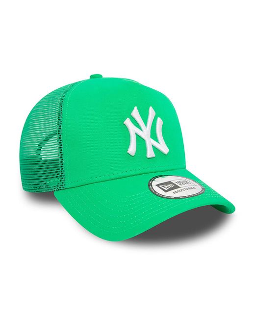 KTZ Green New York Yankees League Essential A-frame Trucker Cap for men