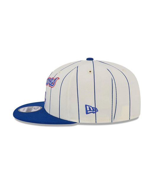 KTZ Blue Atlanta Braves Jersey Pinstripe Chrome 9fifty Snapback Cap for men