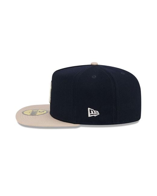 KTZ Blue New York Yankees Canvas Navy 59fifty Fitted A-frame Cap for men