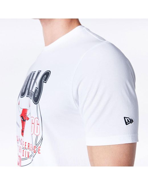 KTZ White Chicago Bulls Nba Graphic T-shirt for men